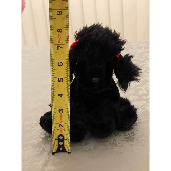 Dan Dee Collectors Choice Plush Black Poodle Puppy Dog Stuffed Animal Red Bows - Picture 7 of 9